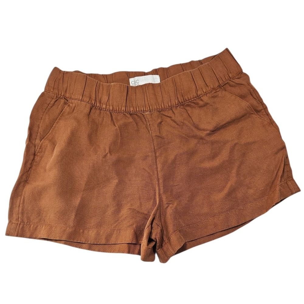 C&C California Rust Brown Linen Blend Shorts